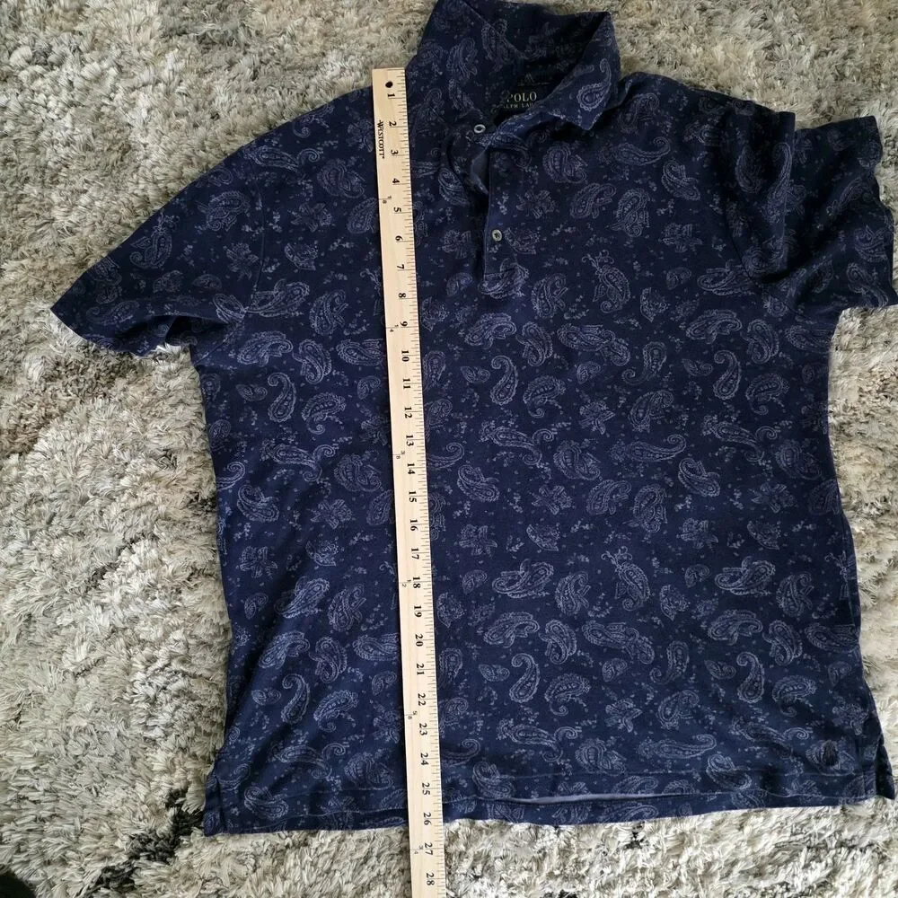 Polo Ralph Lauren Classic Fit Medium Paisley Polo Blue Bandana Print